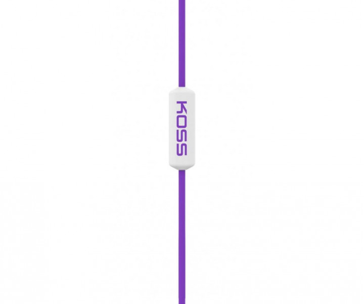 Наушники KOSS KEB15i Purple, Mini jack (3.5 мм), вакуумные, микрофон на проводе, кабель 1.2 м